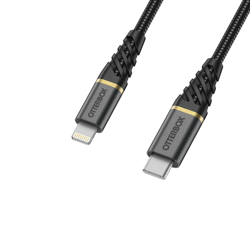 OtterBox OtterBox Premium 1m USB-C - Lightning Kabel Nylonflätad Svart