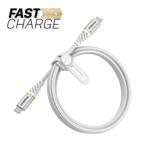 OtterBox OtterBox Premium 1m PD USB-C - USB-C Kabel Nylonflätad Vit