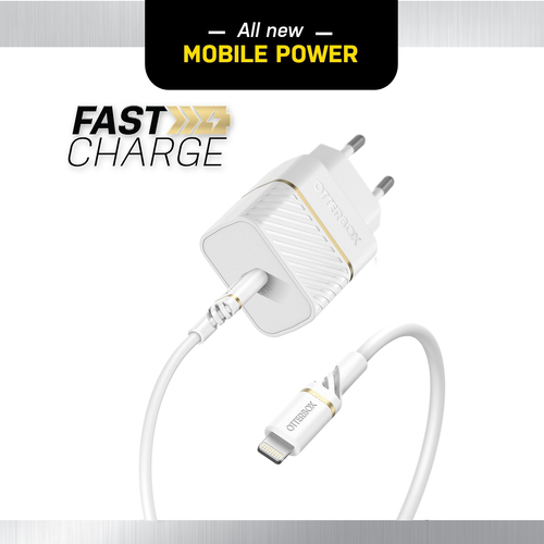OtterBox OtterBox 20W PD USB-C Väggladdare Inkl. 1m USB-C - Lightning Kabel Vit