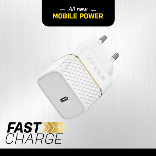OtterBox OtterBox 30W GaN PD USB-C Väggladdare Vit