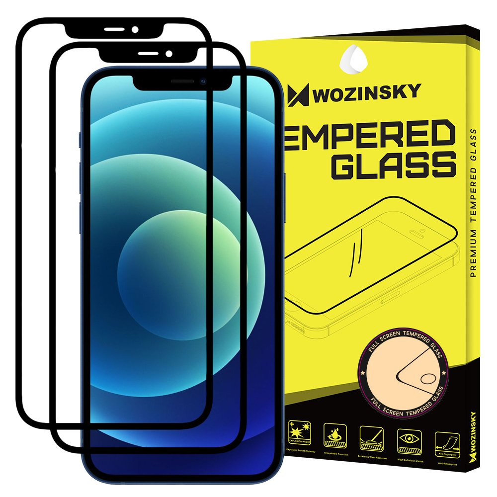 Wozinsky iPhone 12 Mini - 2-pack Wozinsky Heltäckande Skärmskydd - Svart