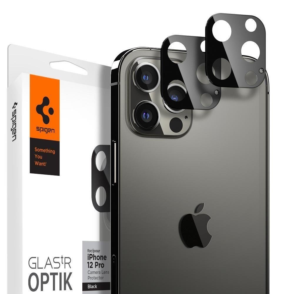 Spigen iPhone 12 Pro - Spigen 2-PACK Optik GLAS.TR Linsskydd