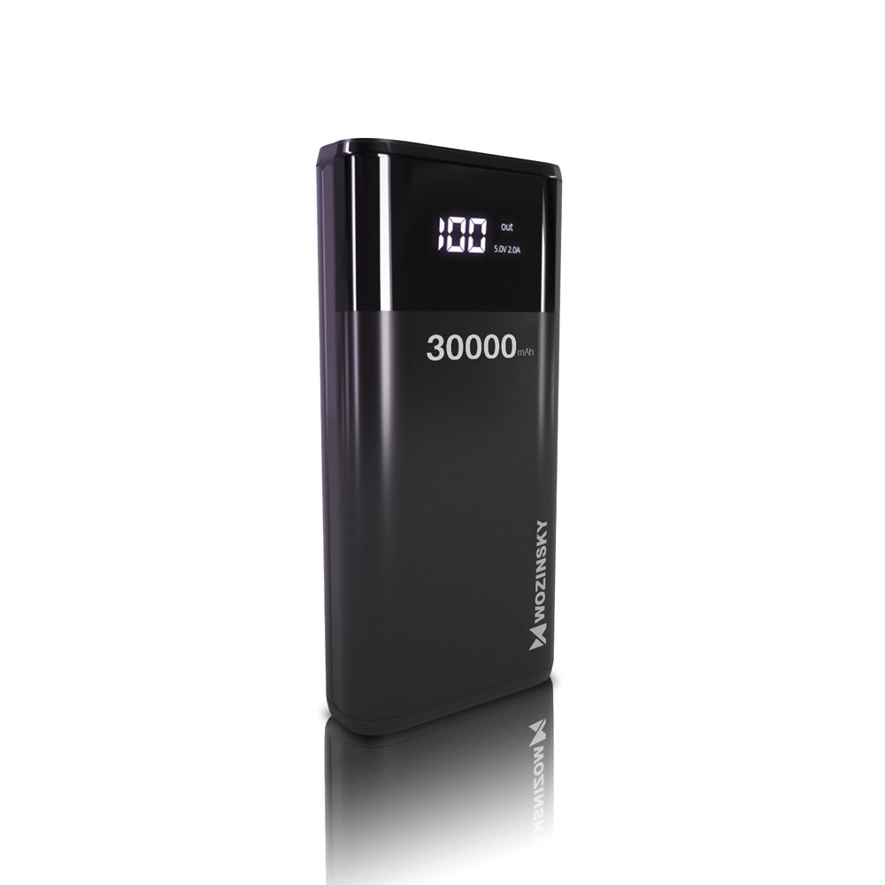 Wozinsky Wozinsky 30000 mAh Power Bank 4A 4x USB Med Display - Svart