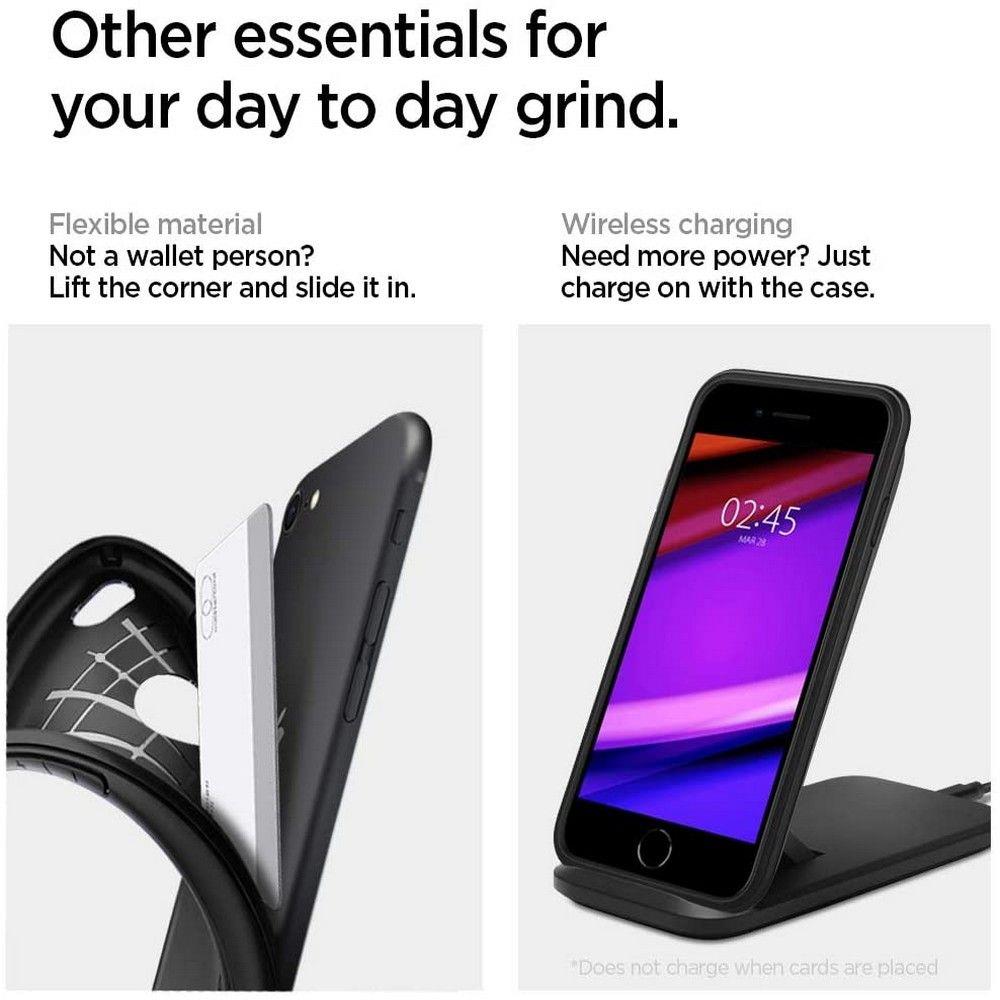 Spigen iPhone 7/8/SE (2020/2022) - Spigen Rugged Armor Skal - Svart
