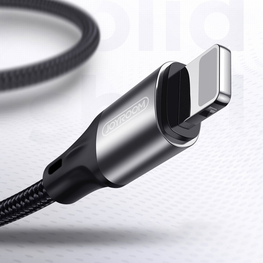 JOYROOM Joyroom 20 cm 3A Lightning Snabbladdning Nylon Kabel - Svart/Grå