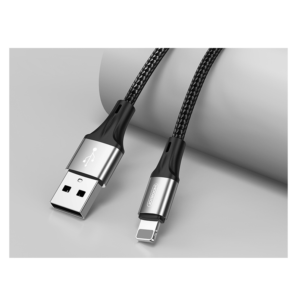 JOYROOM Joyroom 1m 3A Lightning Snabbladdning Nylon Kabel - Svart