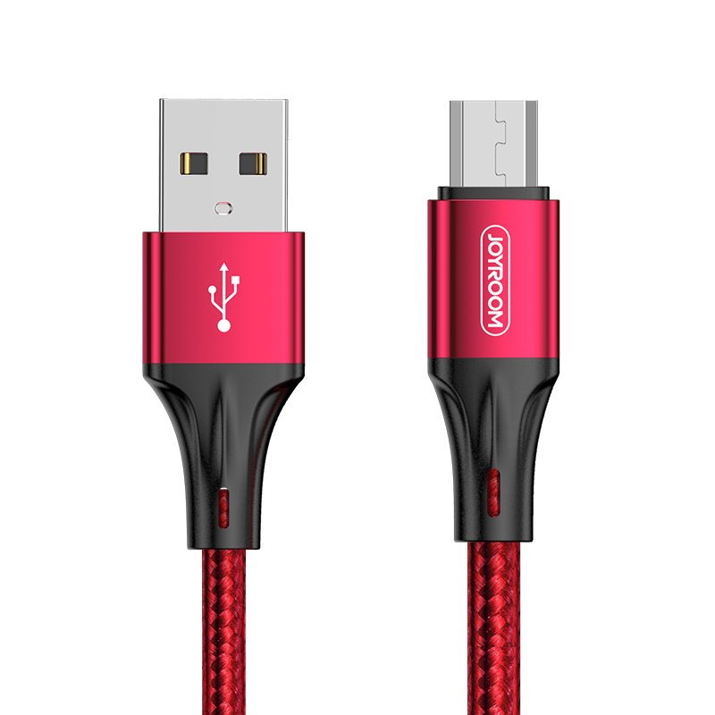 JOYROOM Joyroom 20 cm 3A MicroUSB Snabbladdning Nylon Kabel - Röd