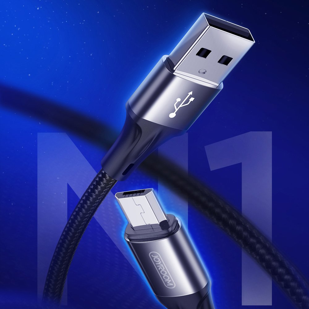 JOYROOM Joyroom 1.5m 3A MicroUSB Snabbladdning Nylon Kabel - Svart
