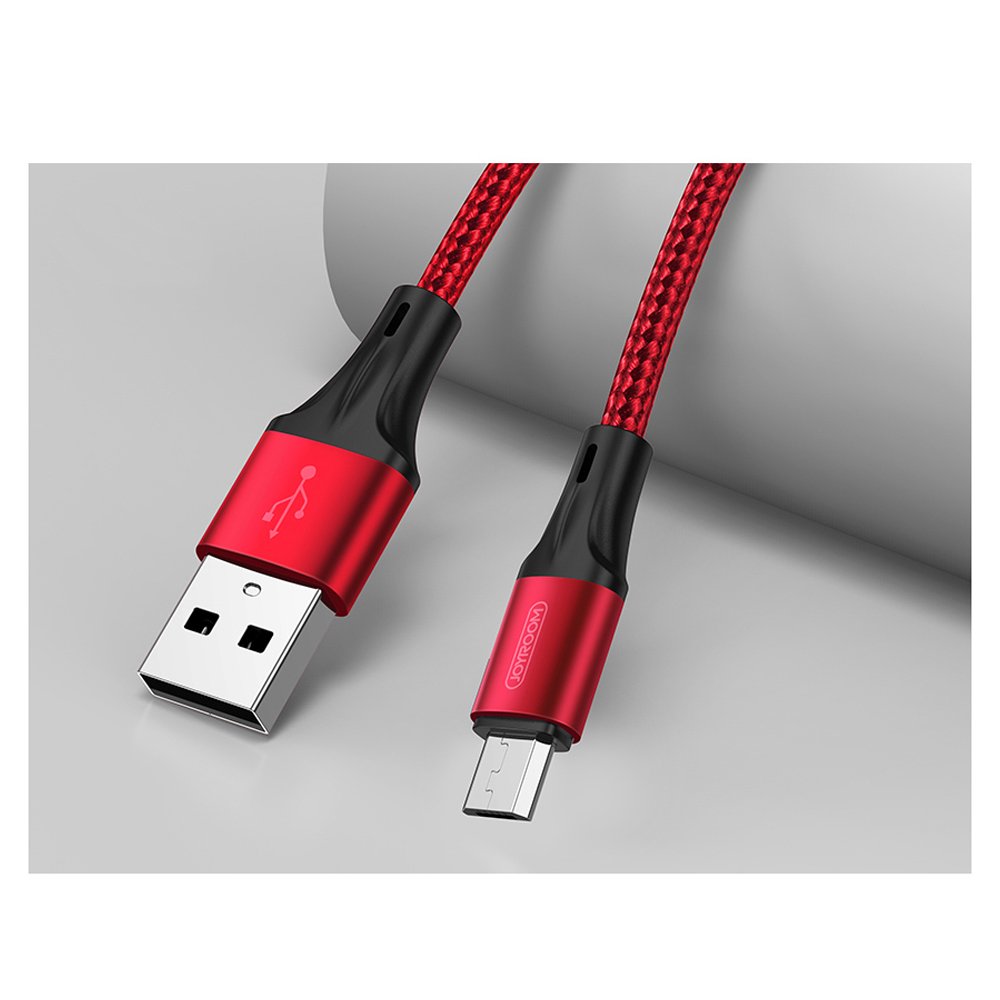 JOYROOM Joyroom 1.5m 3A MicroUSB Snabbladdning Nylon Kabel - Röd