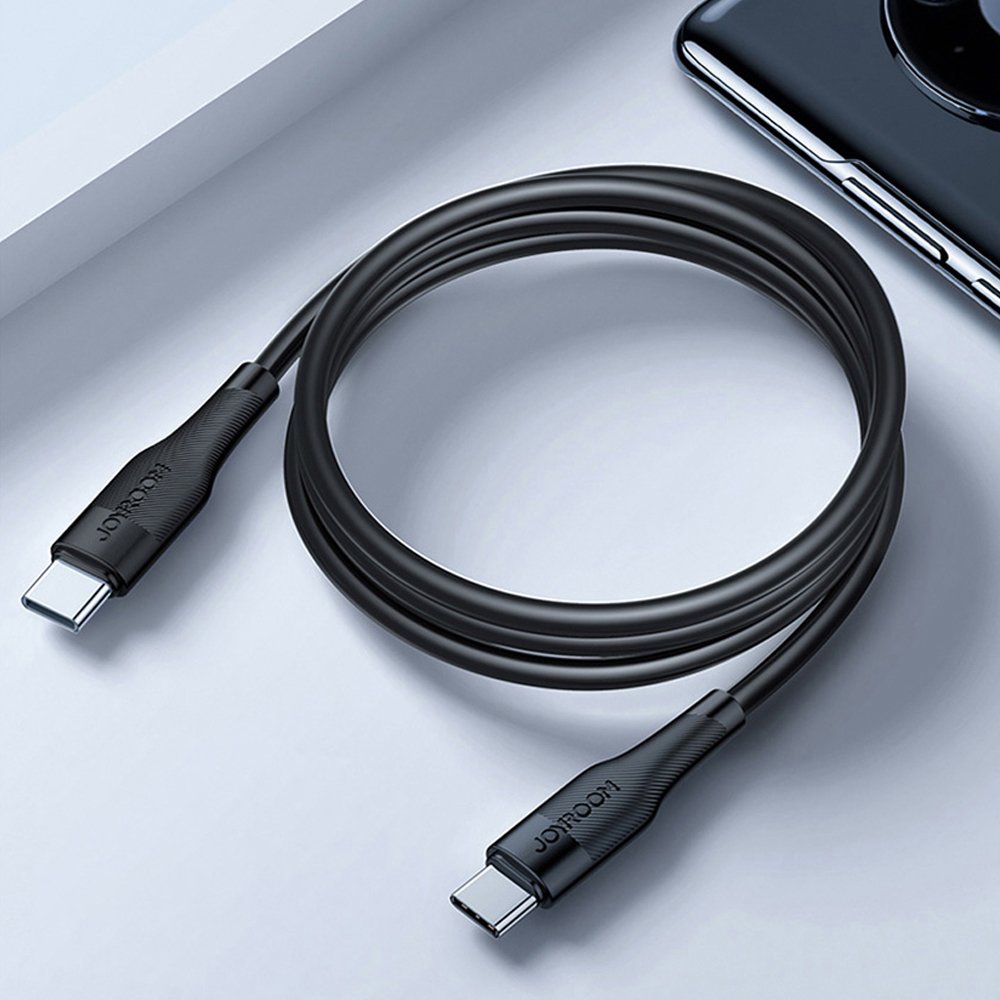 JOYROOM Joyroom 1.2m 60W 3A USB-C - USB-C PD Snabbladdare - Svart