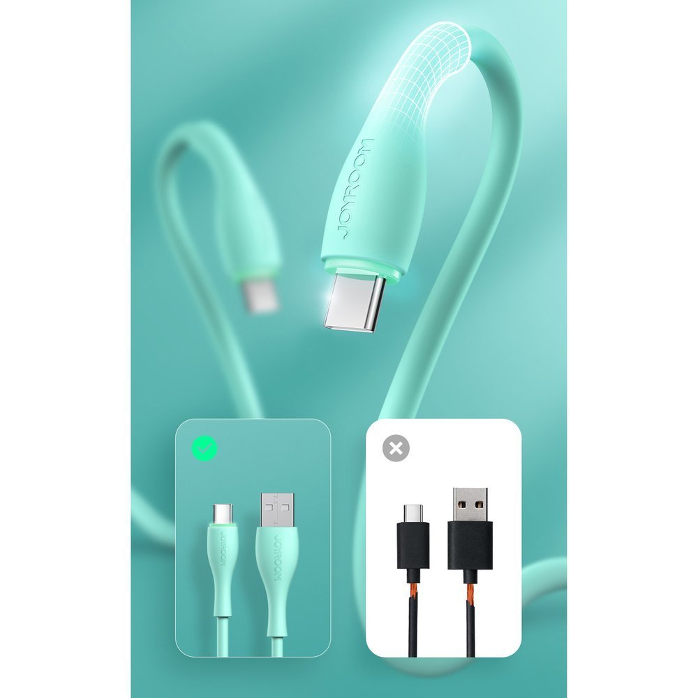 JOYROOM Joyroom 1m 3A USB-C Snabbladdning Kabel - Vit