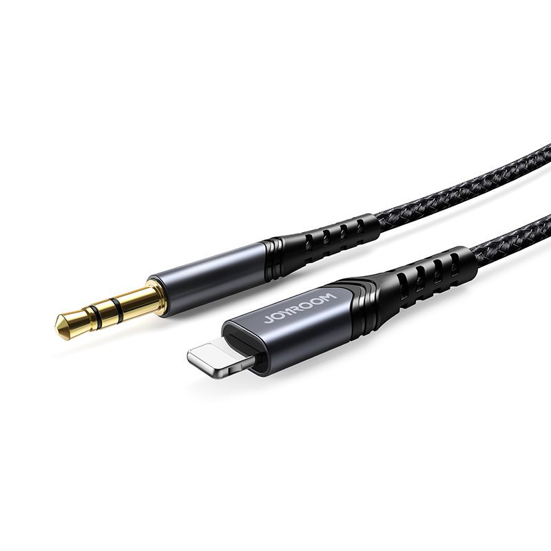 JOYROOM Joyroom 1m Lightning till 3.5 mm AUX Ljudkabel Nylon - Svart