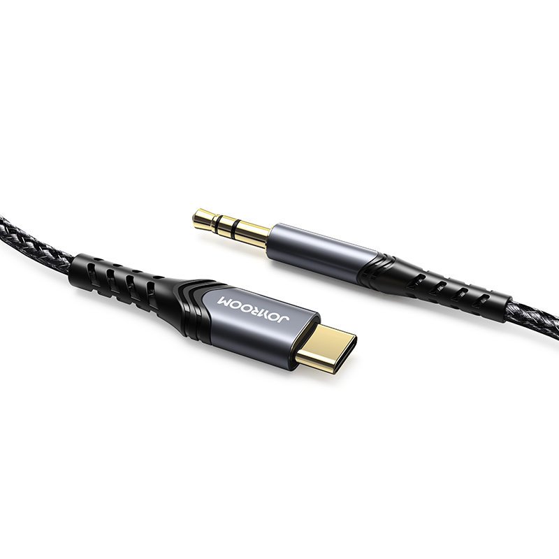 JOYROOM Joyroom 1m USB-C - 3.5 mm AUX Ljudkabel Nylon - Svart