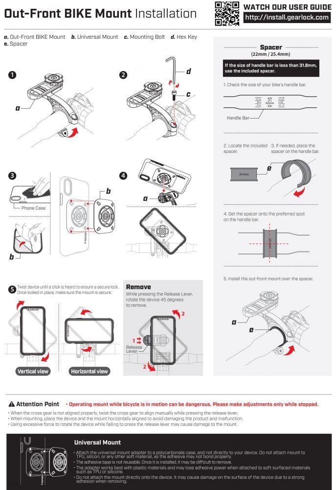 Spigen Spigen Gearlock MF100 Mobilhållare För Cykel / Sparkcykel m.m