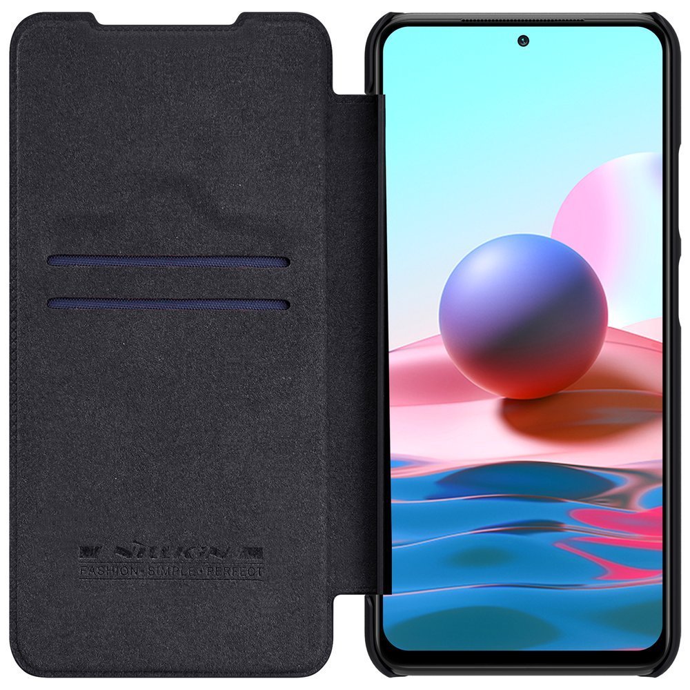 NILLKIN Xiaomi Redmi Note 10S - NILLKIN Qin Läder Fodral - Svart