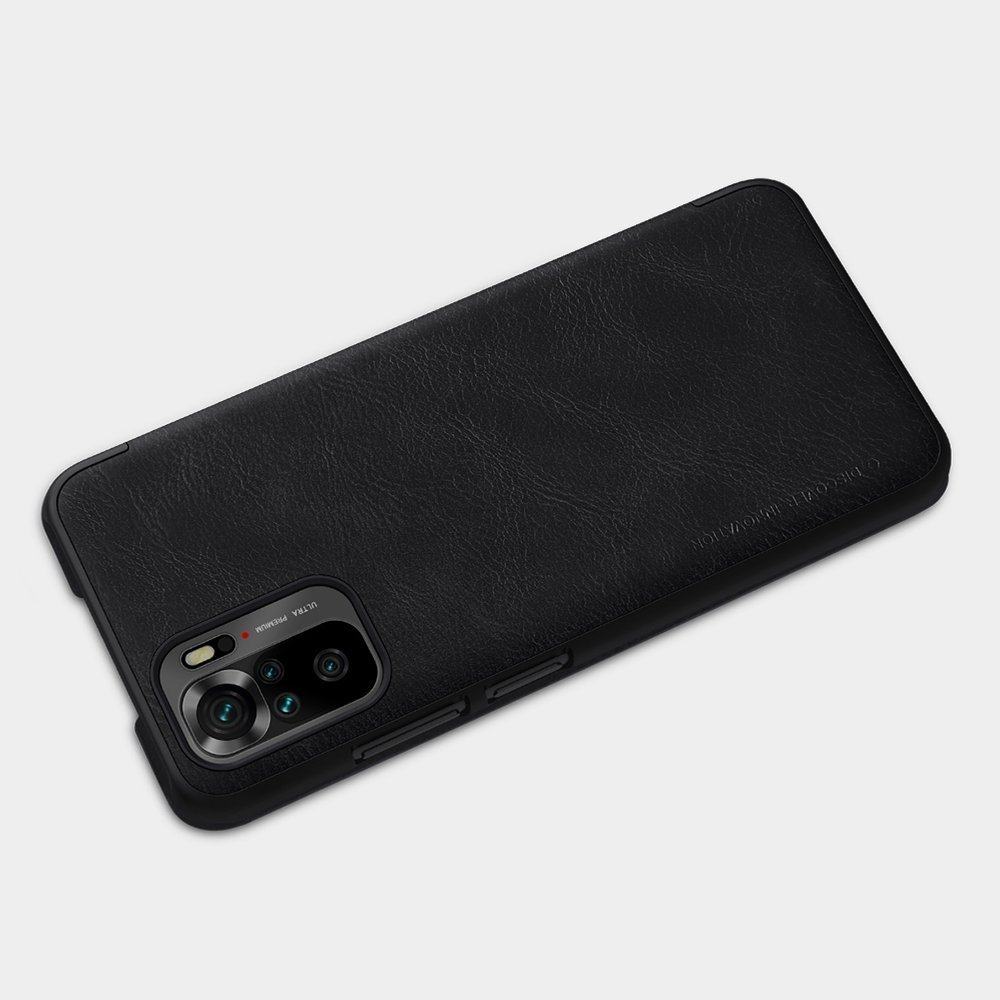 NILLKIN Xiaomi Redmi Note 10S - NILLKIN Qin Läder Fodral - Svart