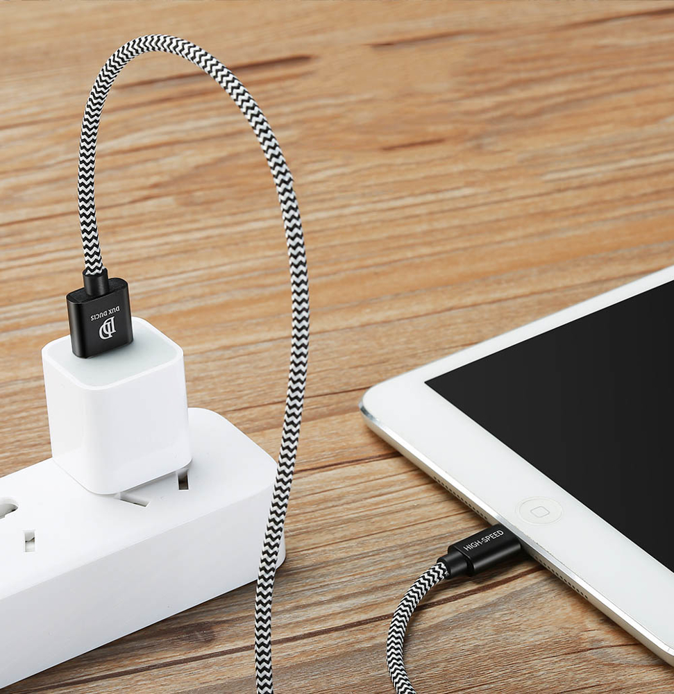 DUX DUCIS DUX DUCIS 3M Lightning Kabel Quick Charge - Svart/Vit
