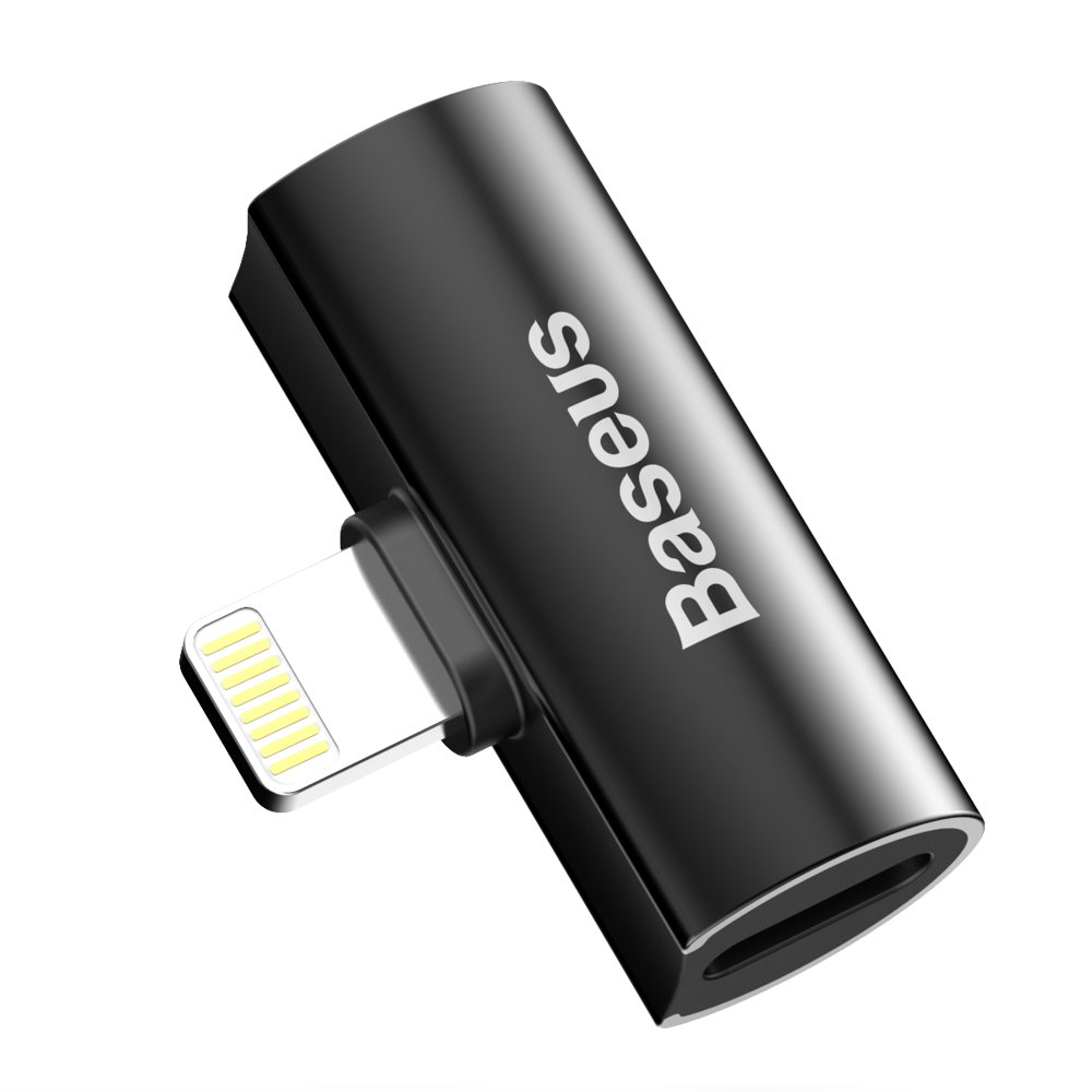 BASEUS Baseus USB Adapter 2x Lightning Port - Svart