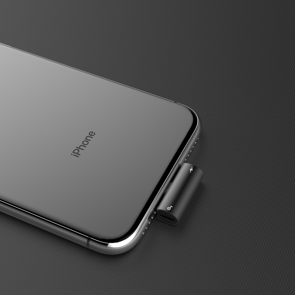 BASEUS Baseus USB Adapter 2x Lightning Port - Svart