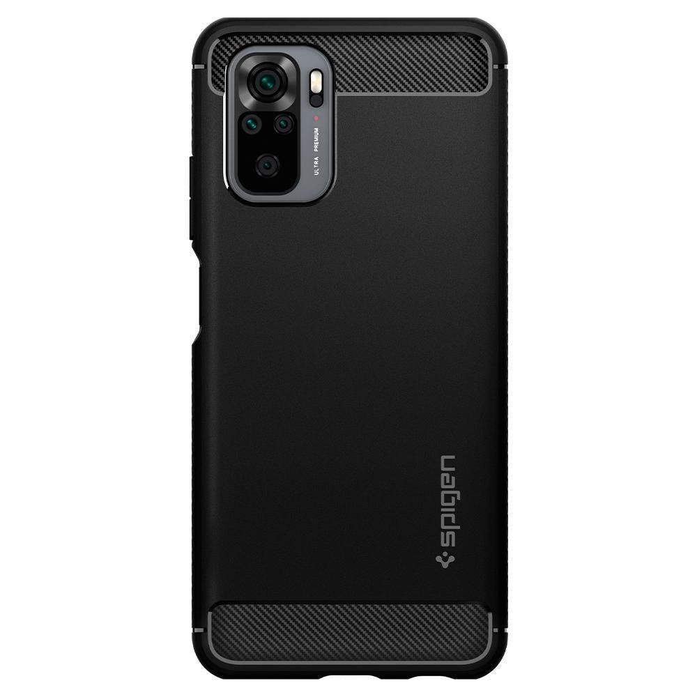 Spigen Xiaomi Redmi Note 10S - Spigen Rugged Armor Skal - Matt Svart