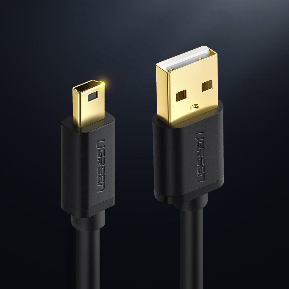 UGREEN Ugreen 1.5m USB-A - USB Mini-B 5 Pin Laddningskabel Svart