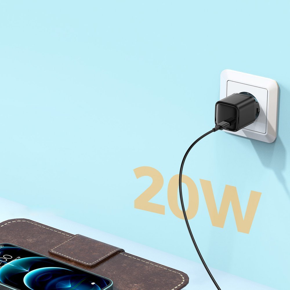 JOYROOM Joyroom 20W USB-C PD QC Väggladdare Svart