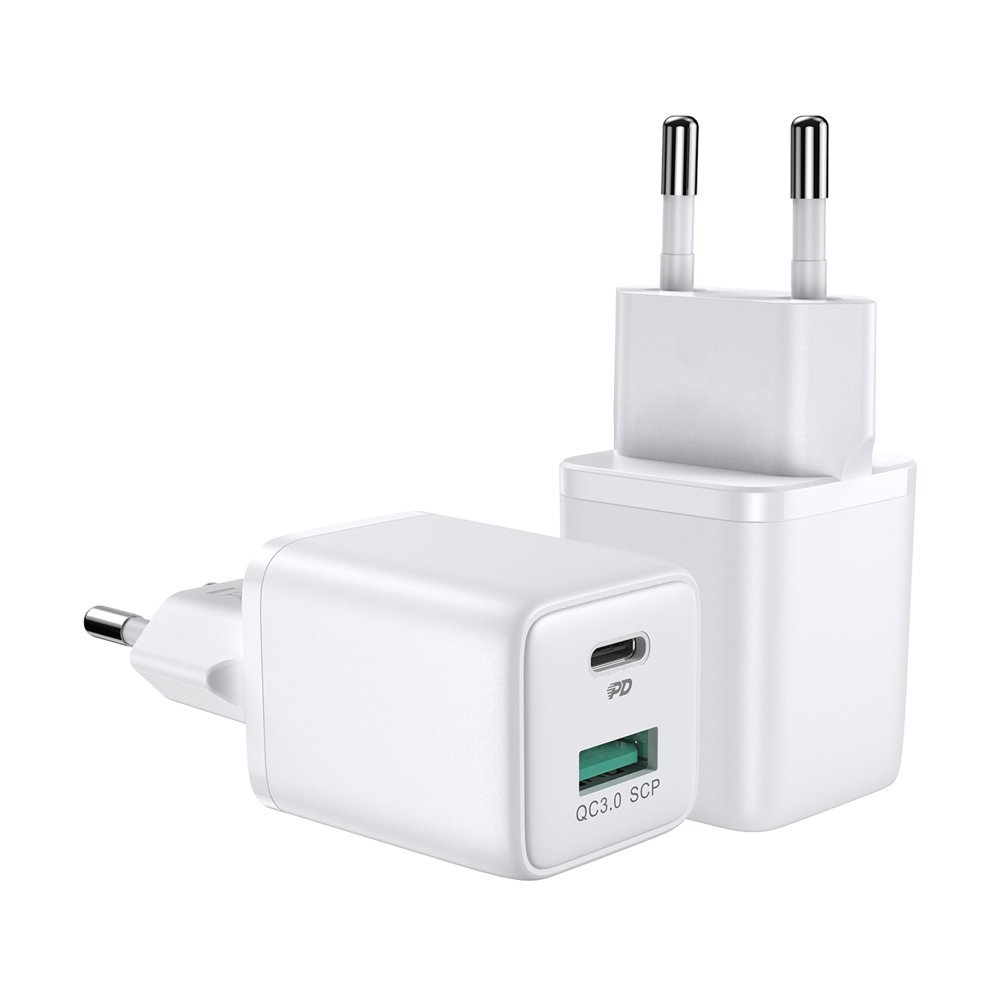 JOYROOM Joyroom 30W PD QC USB-C / USB-A Väggladdare Vit