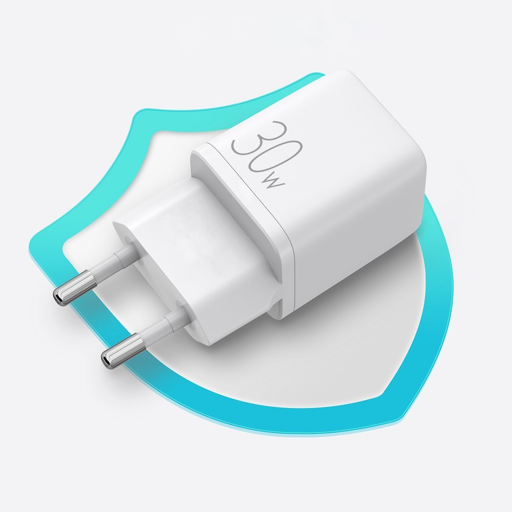 JOYROOM Joyroom 30W PD QC USB-C / USB-A Väggladdare Vit