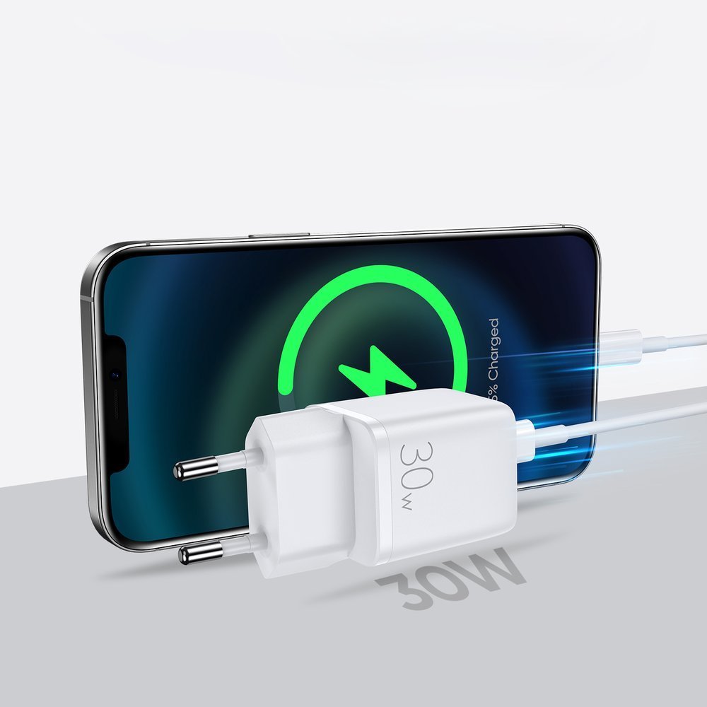 JOYROOM Joyroom 30W PD QC USB-C Väggladdare Vit