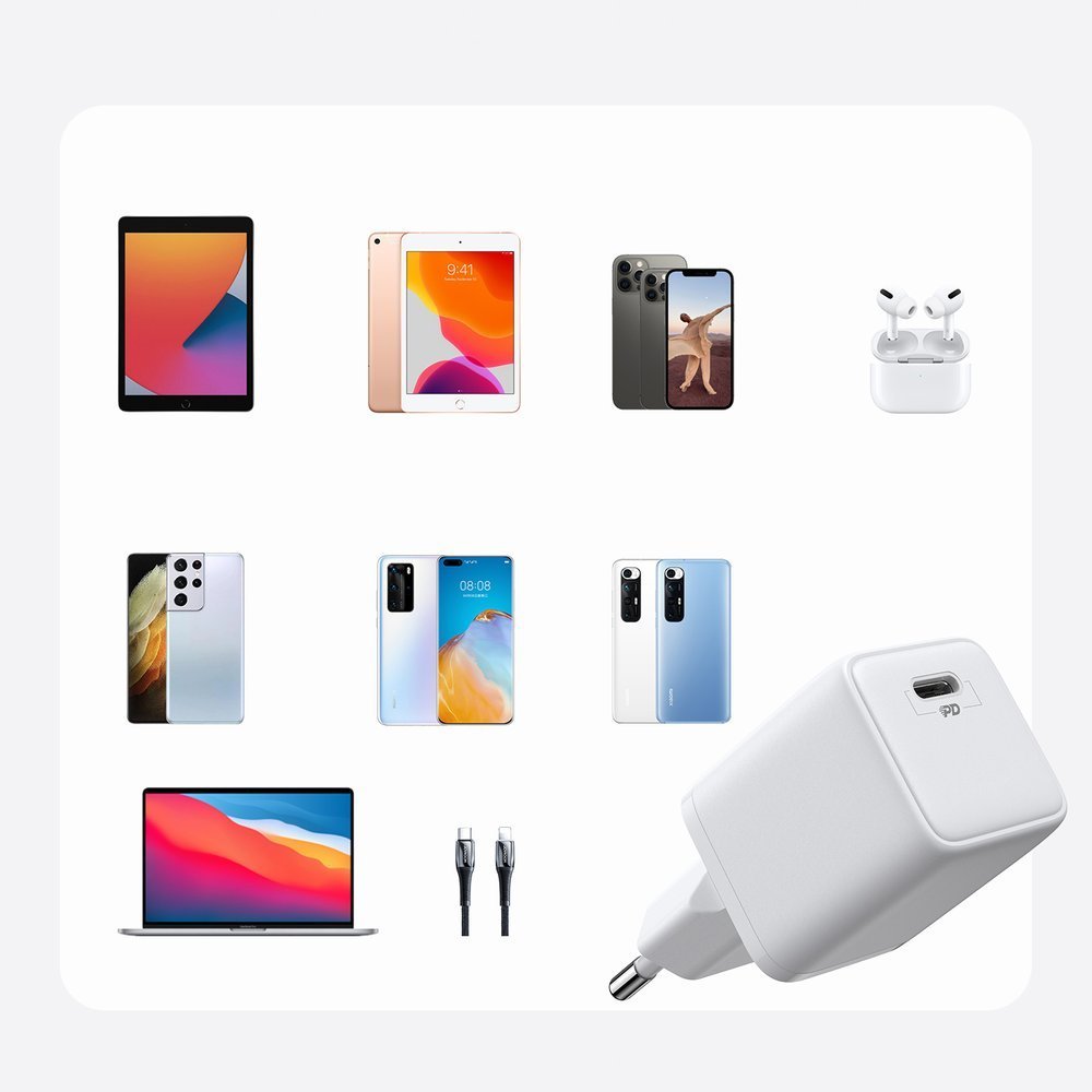 JOYROOM Joyroom 30W PD QC USB-C Väggladdare Vit