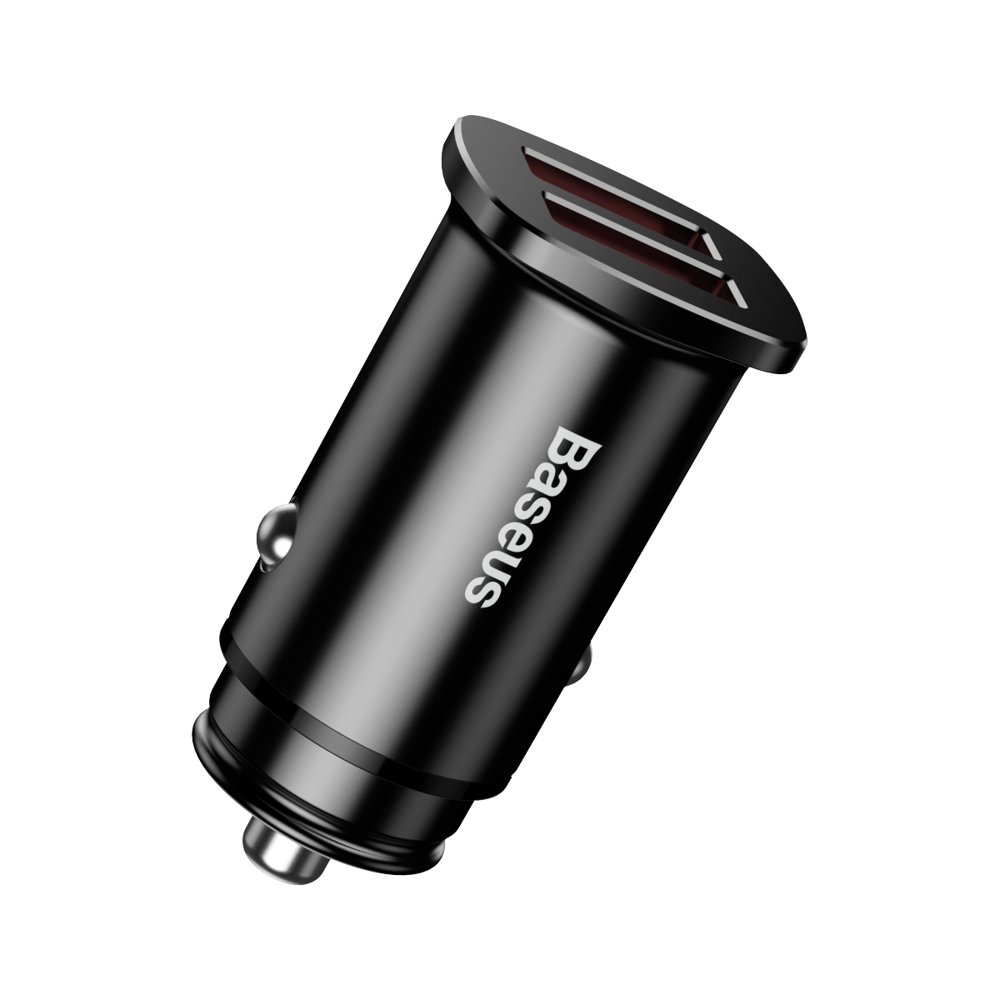 BASEUS Baseus 30W 2x USB Billaddare Snabbladdning Svart