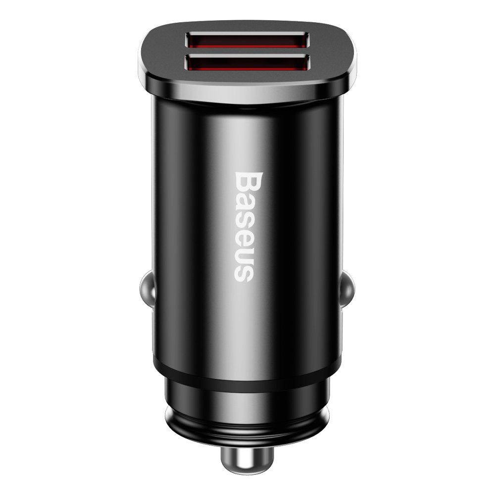 BASEUS Baseus 30W 2x USB Billaddare Snabbladdning Svart