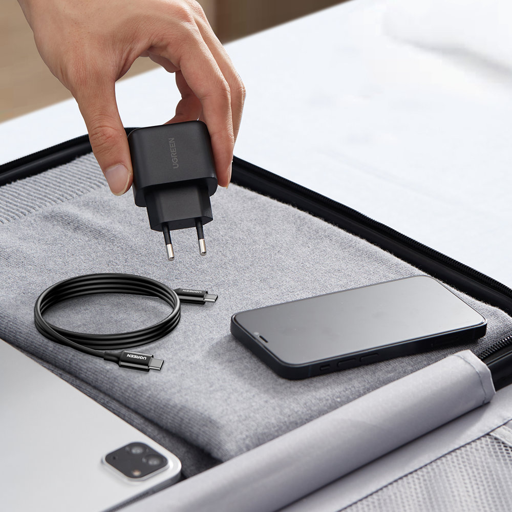 UGREEN Ugreen 25W USB-C Snabbladdare + 2m USB-C - USB-C kabel Svart