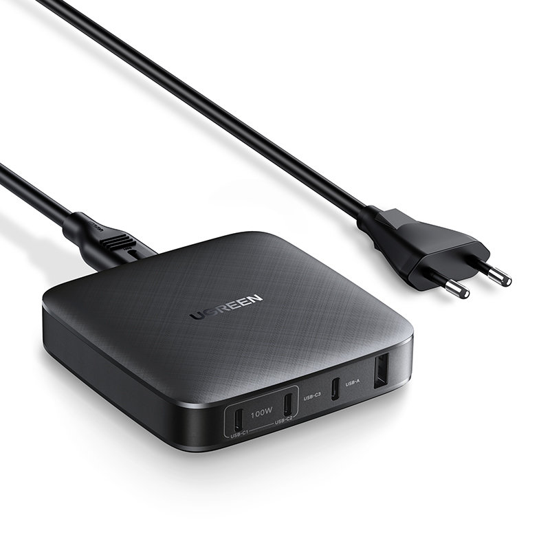 UGREEN Ugreen 100W PD Reseladdare 3x USB-C / 1x USB-A Svart