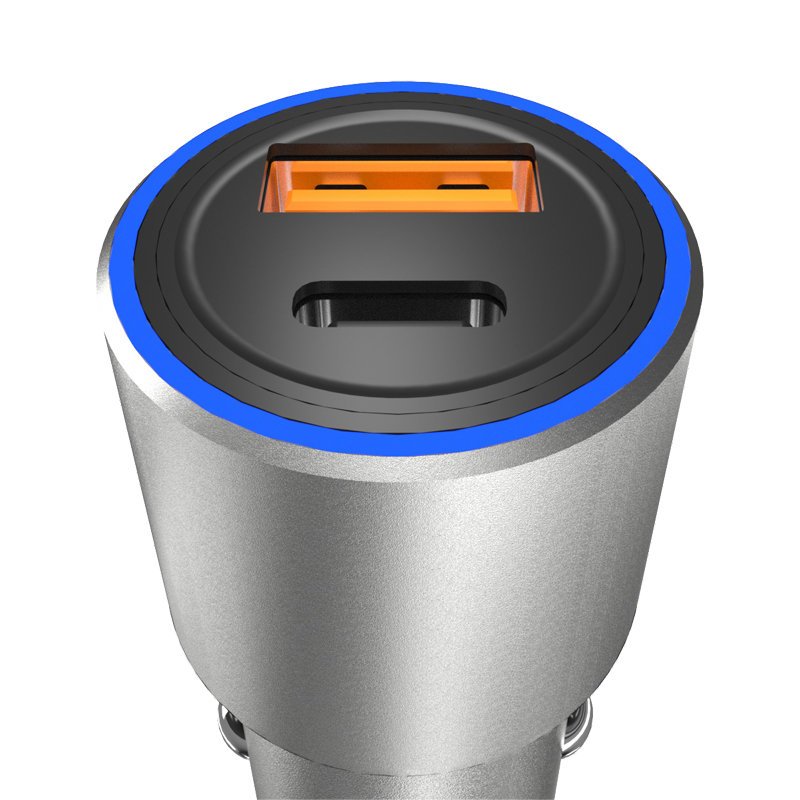 DUDAO Dudao 22.5W USB-C / USB-A QC PD Billaddare Snabbladdning Grå