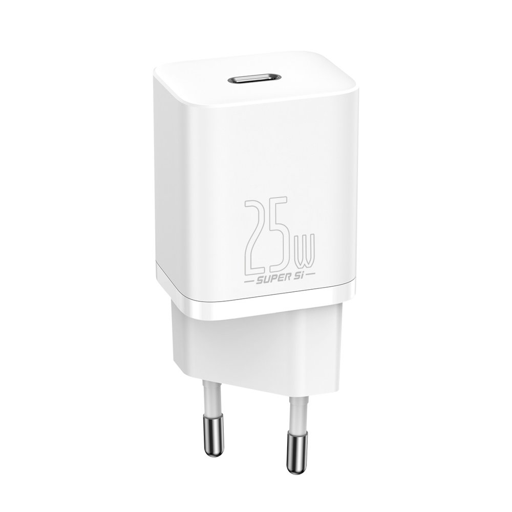BASEUS Baseus Super Si 25W PD QC Väggladdare USB-C Vit