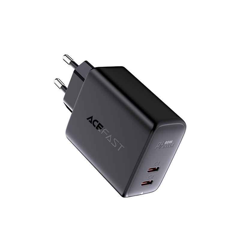 Acefast Acefast 40W PD QC PPS 2x USB-C Väggladdare Svart