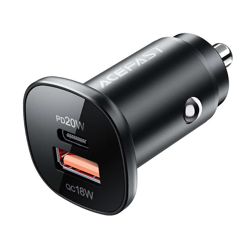 Acefast Acefast 38W PD PPS QC Billaddare USB-C / USB-A Svart