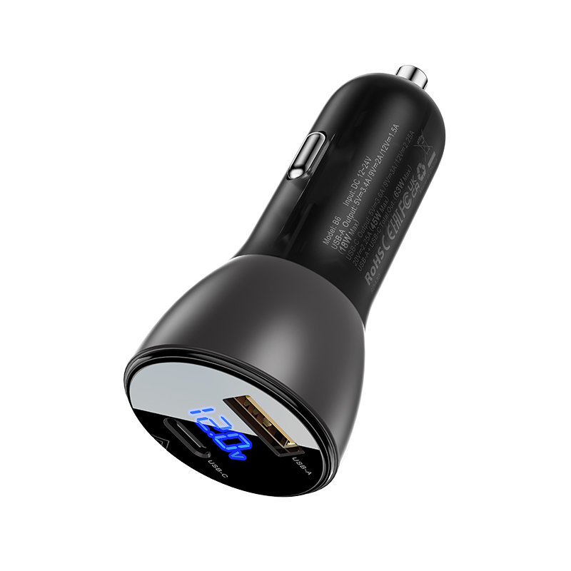 Acefast Acefast 63W PD PPS QC Billaddare USB-C / USB-A Svart