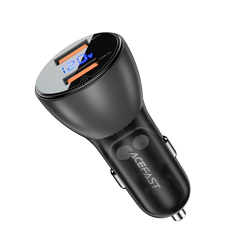 Acefast Acefast 45W Snabbladdare Billaddare 2x USB-A Svart