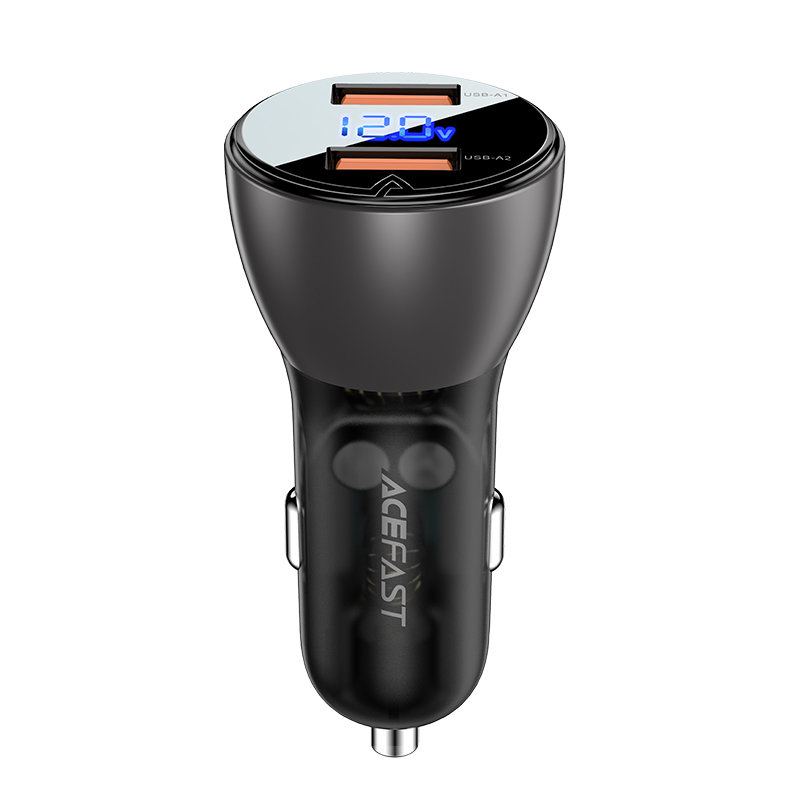 Acefast Acefast 45W Snabbladdare Billaddare 2x USB-A Svart