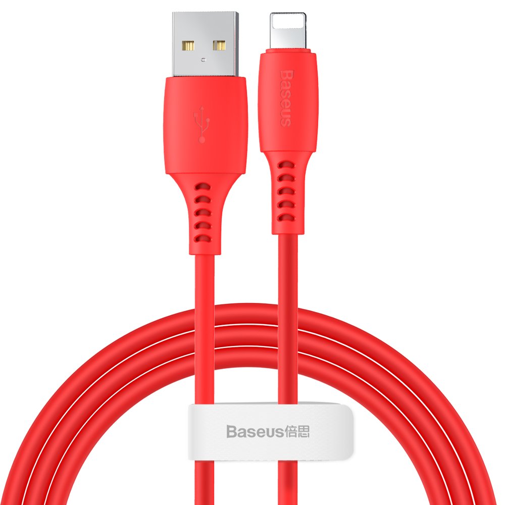 BASEUS BASEUS 1.2m Lightning Kabel 2.4A - Röd
