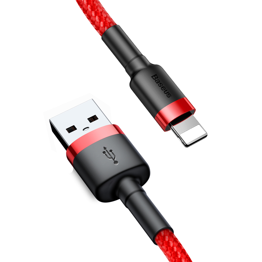 BASEUS BASEUS 1m Lightning Nylon Kabel - 2.4A Snabbladdning - Röd