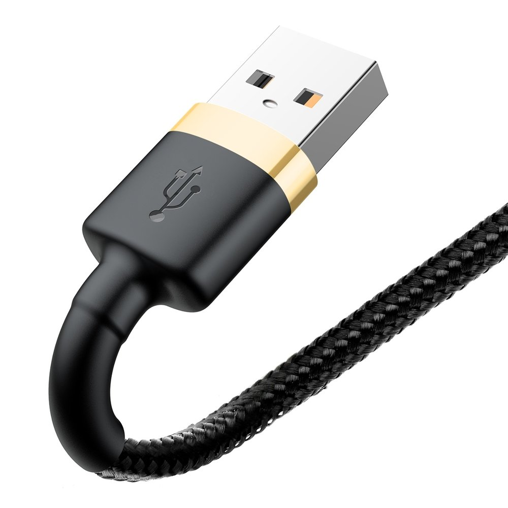 BASEUS BASEUS 3m Lightning Nylon Kabel - Svart/Guld