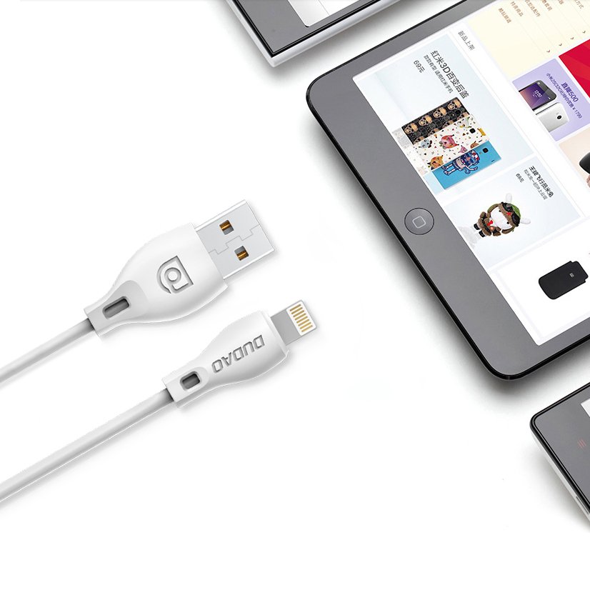 DUDAO Dudao 2m Lightning Kabel 2.4A - Vit