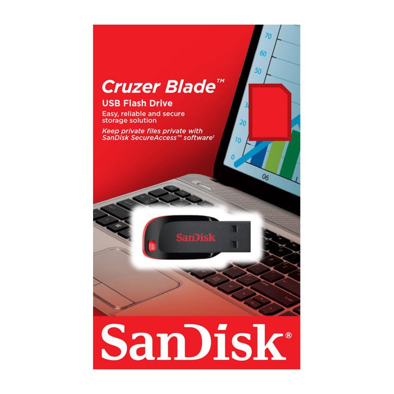 SanDisk SanDisk Cruzer Blade USB Minneskort - 64 GB