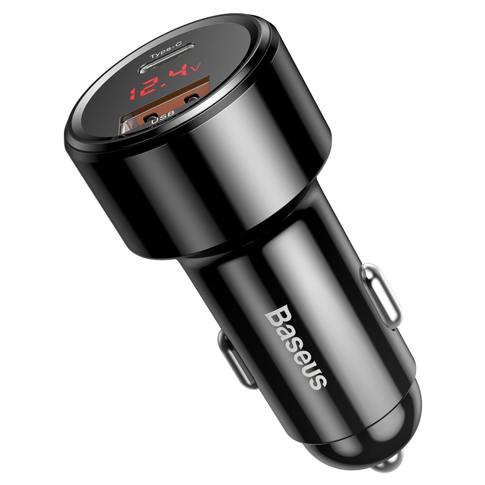BASEUS BASEUS 45W 6A Billaddare med Type-C PD 4.0/QC 3.0 - Svart