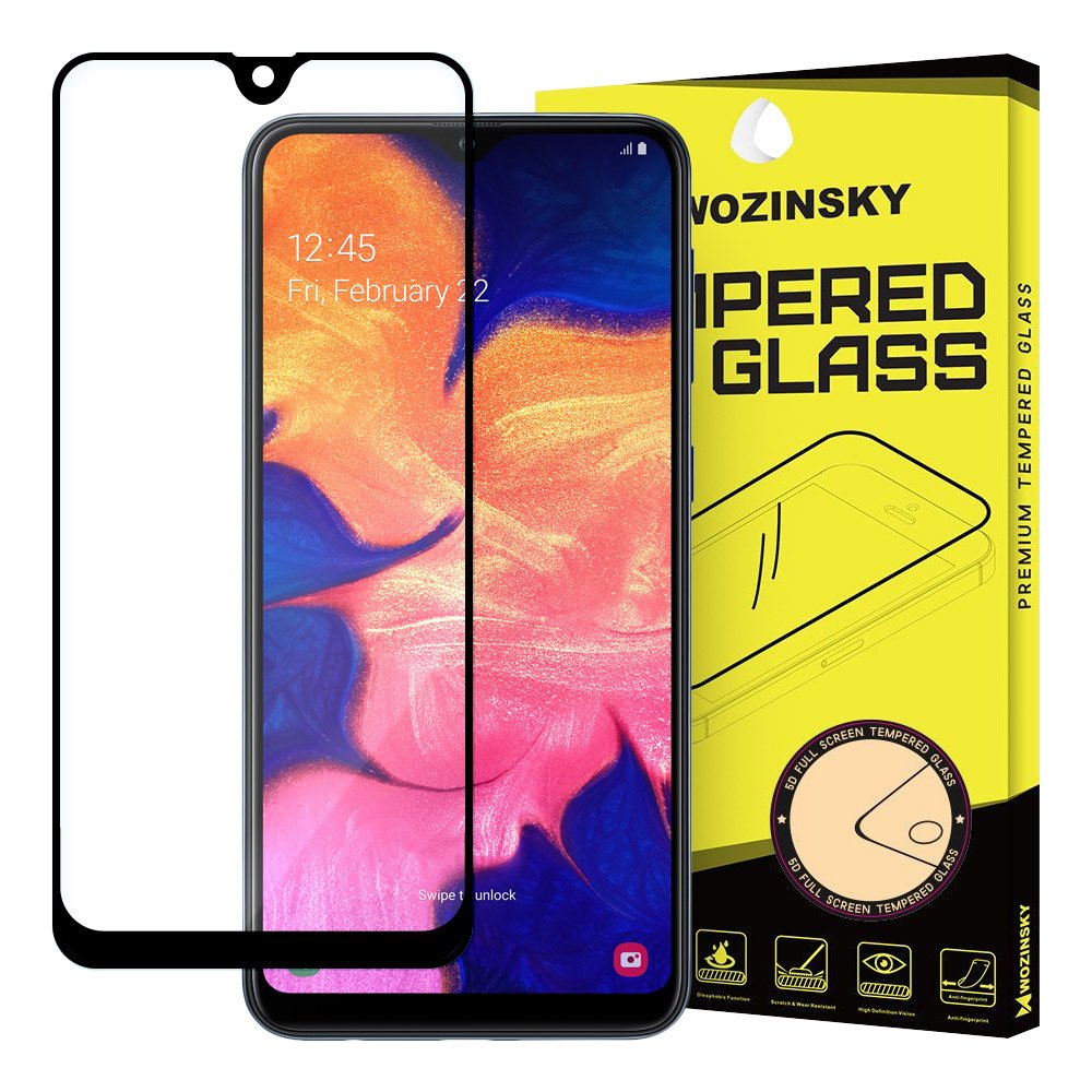 Wozinsky Samsung Galaxy A10 - Wozinsky Heltäckande Skärmskydd - Svart