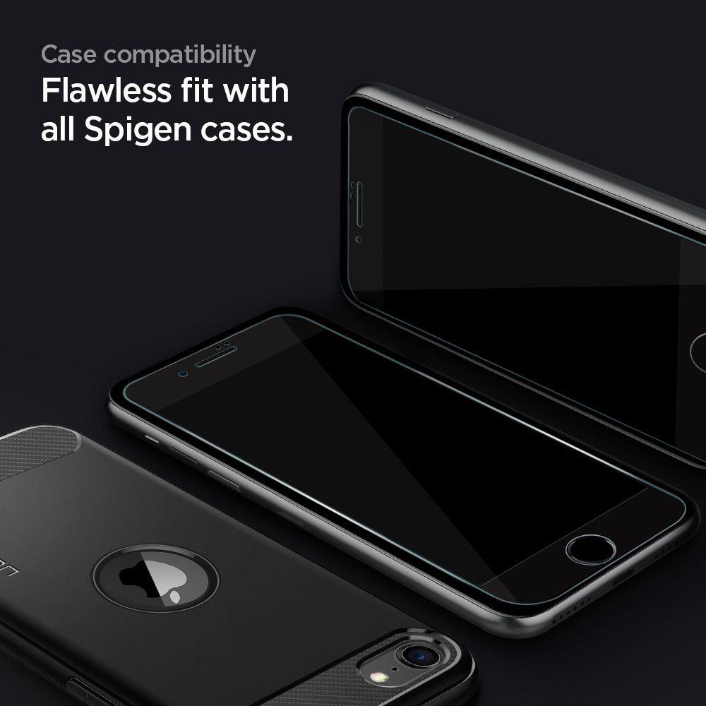 Spigen iPhone 7/8/SE 2020/2022 Spigen 2-PACK Heltäckande Skärmskydd Härdat Glas