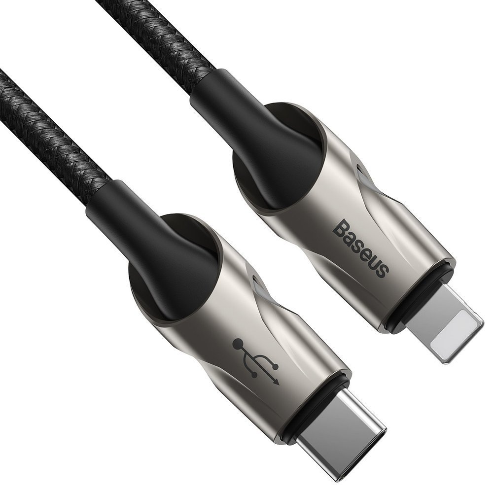 BASEUS Baseus 1m 18W PD Lightning - USB-C Med LED - Svart